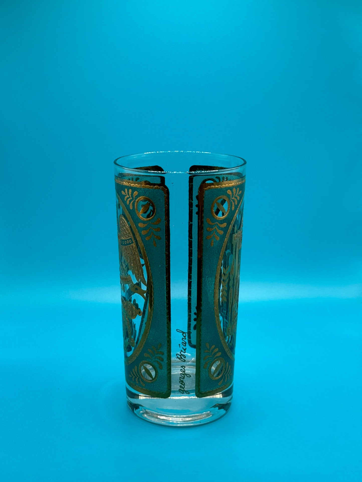 Vintage 22k George Briard Highball Glasses, Signed (4pc)