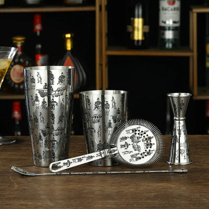 Stainless-Steel Tattoo Cocktail Set