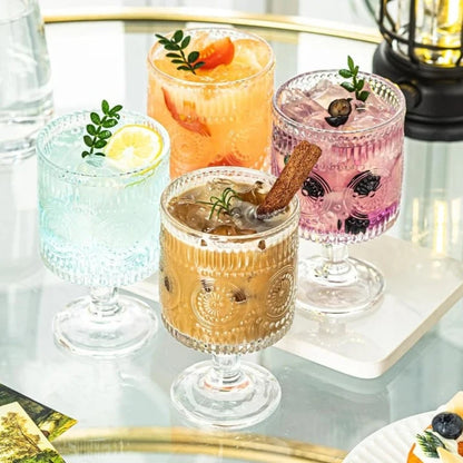 8PCS Vintage Goblet Glassware